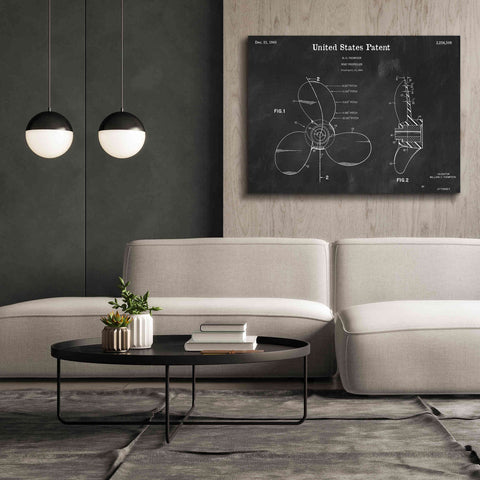 Image of 'Boat Propeller Blueprint Patent Chalkboard,' Canvas Wall Art,54 x 40