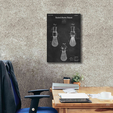 Image of 'Shaving Brush Blueprint Patent Chalkboard,' Canvas Wall Art,18 x 26