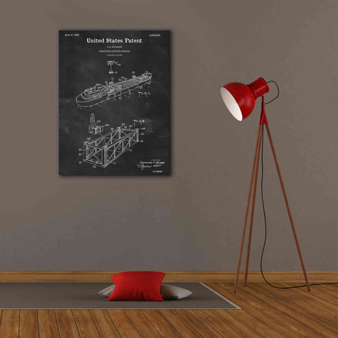 Image of 'Shipping Gondola Blueprint Patent Chalkboard,' Canvas Wall Art,26 x 34