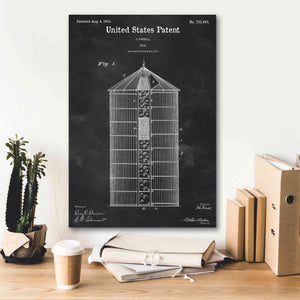 'Silo Blueprint Patent Chalkboard,' Canvas Wall Art,18 x 26