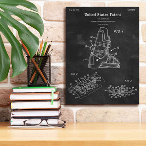 'Ski Boots Blueprint Patent Chalkboard,' Canvas Wall Art,12 x 16