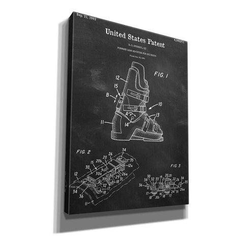 Image of 'Ski Boots Blueprint Patent Chalkboard,' Canvas Wall Art,12x16x1.1x0,18x26x1.1x0,26x34x1.74x0,40x54x1.74x0