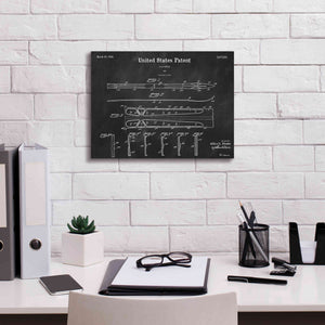 'Ski Blueprint Patent Chalkboard,' Canvas Wall Art,16 x 12