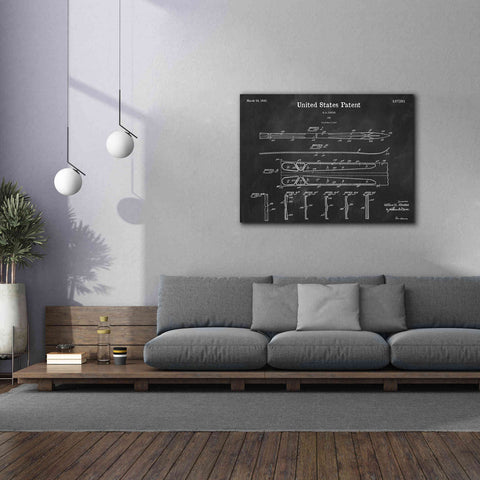 Image of 'Ski Blueprint Patent Chalkboard,' Canvas Wall Art,54 x 40
