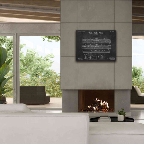 Image of 'Slide Rule Blueprint Patent Chalkboard,' Canvas Wall Art,34 x 26
