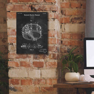 'Snare Drum Blueprint Patent Chalkboard,' Canvas Wall Art,12 x 16