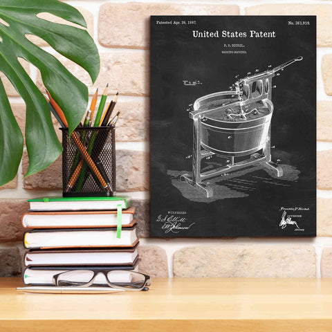 Image of 'Washing Machine Blueprint Patent Chalkboard,' Canvas Wall Art,12 x 16