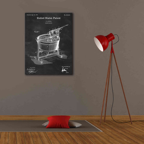 Image of 'Washing Machine Blueprint Patent Chalkboard,' Canvas Wall Art,26 x 34