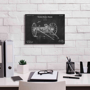 'Horse Drawn Hay Rake Blueprint Patent Chalkboard,' Canvas Wall Art,16 x 12