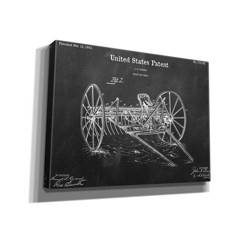 Image of 'Horse Drawn Hay Rake Blueprint Patent Chalkboard,' Canvas Wall Art,16x12x1.1x0,26x18x1.1x0,34x26x1.74x0,54x40x1.74x0