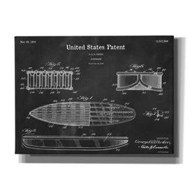 'Surfboard Blueprint Patent Chalkboard,' Canvas Wall Art,16x12x1.1x0,26x18x1.1x0,34x26x1.74x0,54x40x1.74x0