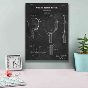 'Table Tennis Paddle Blueprint Patent Chalkboard,' Canvas Wall Art,12 x 16