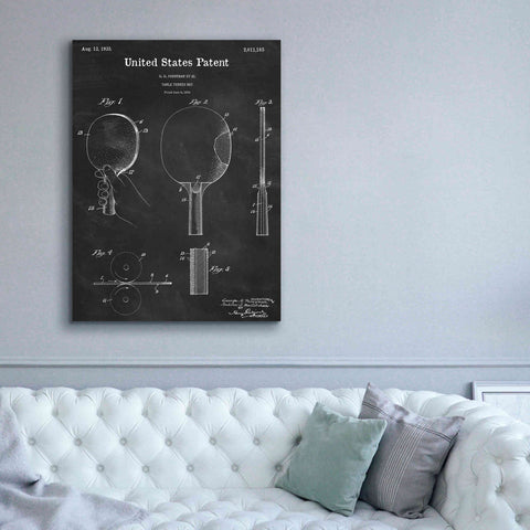 Image of 'Table Tennis Paddle Blueprint Patent Chalkboard,' Canvas Wall Art,40 x 54