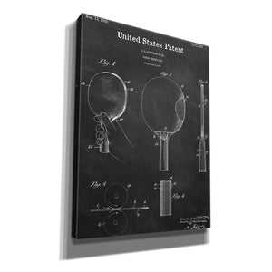 'Table Tennis Paddle Blueprint Patent Chalkboard,' Canvas Wall Art,12x16x1.1x0,18x26x1.1x0,26x34x1.74x0,40x54x1.74x0