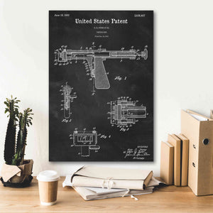 'Tattoo Gun Blueprint Patent Chalkboard,' Canvas Wall Art,18 x 26