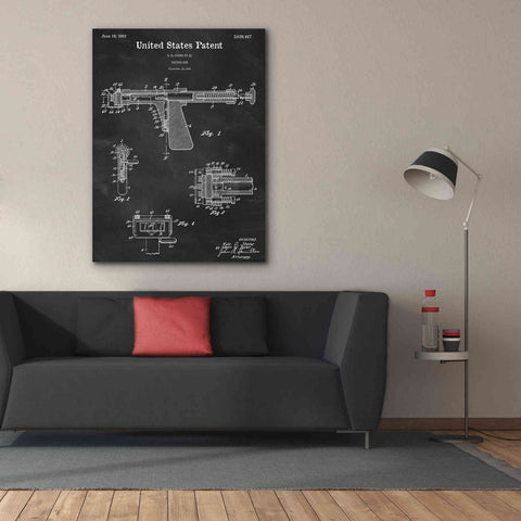 Image of 'Tattoo Gun Blueprint Patent Chalkboard,' Canvas Wall Art,40 x 54