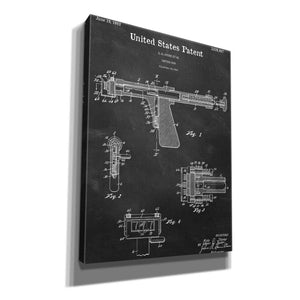 'Tattoo Gun Blueprint Patent Chalkboard,' Canvas Wall Art,12x16x1.1x0,18x26x1.1x0,26x34x1.74x0,40x54x1.74x0