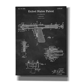 'Tattoo Gun Blueprint Patent Chalkboard,' Canvas Wall Art,12x16x1.1x0,18x26x1.1x0,26x34x1.74x0,40x54x1.74x0