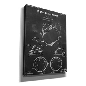 'Tea Pot Cover Blueprint Patent Chalkboard,' Canvas Wall Art,12x16x1.1x0,18x26x1.1x0,26x34x1.74x0,40x54x1.74x0