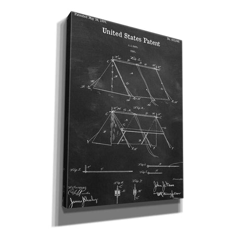 Image of 'Tent Blueprint Patent Chalkboard,' Canvas Wall Art,12x16x1.1x0,18x26x1.1x0,26x34x1.74x0,40x54x1.74x0