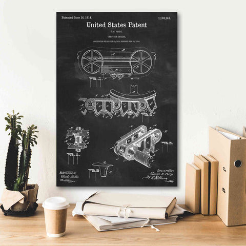 Image of 'Traction Engine Blueprint Patent Chalkboard,' Canvas Wall Art,18 x 26