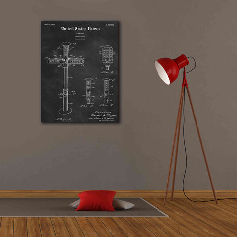 Image of 'Vintage Traffic Signal  Blueprint Patent Chalkboard,' Canvas Wall Art,26 x 34