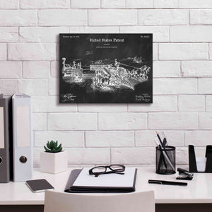 'Traveling Thrasher Blueprint Patent Chalkboard,' Canvas Wall Art,16 x 12