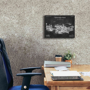 'Traveling Thrasher Blueprint Patent Chalkboard,' Canvas Wall Art,16 x 12