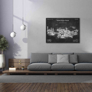 'Traveling Thrasher Blueprint Patent Chalkboard,' Canvas Wall Art,54 x 40