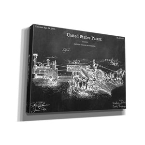 'Traveling Thrasher Blueprint Patent Chalkboard,' Canvas Wall Art,16x12x1.1x0,26x18x1.1x0,34x26x1.74x0,54x40x1.74x0
