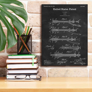 'Trocar Blueprint Patent Chalkboard,' Canvas Wall Art,12 x 16