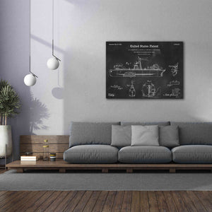 'Non-Sinkable Vessel Blueprint Patent Chalkboard,' Canvas Wall Art,54 x 40