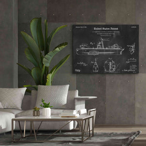 'Non-Sinkable Vessel Blueprint Patent Chalkboard,' Canvas Wall Art,54 x 40