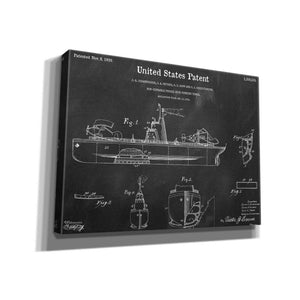 'Non-Sinkable Vessel Blueprint Patent Chalkboard,' Canvas Wall Art,16x12x1.1x0,26x18x1.1x0,34x26x1.74x0,54x40x1.74x0