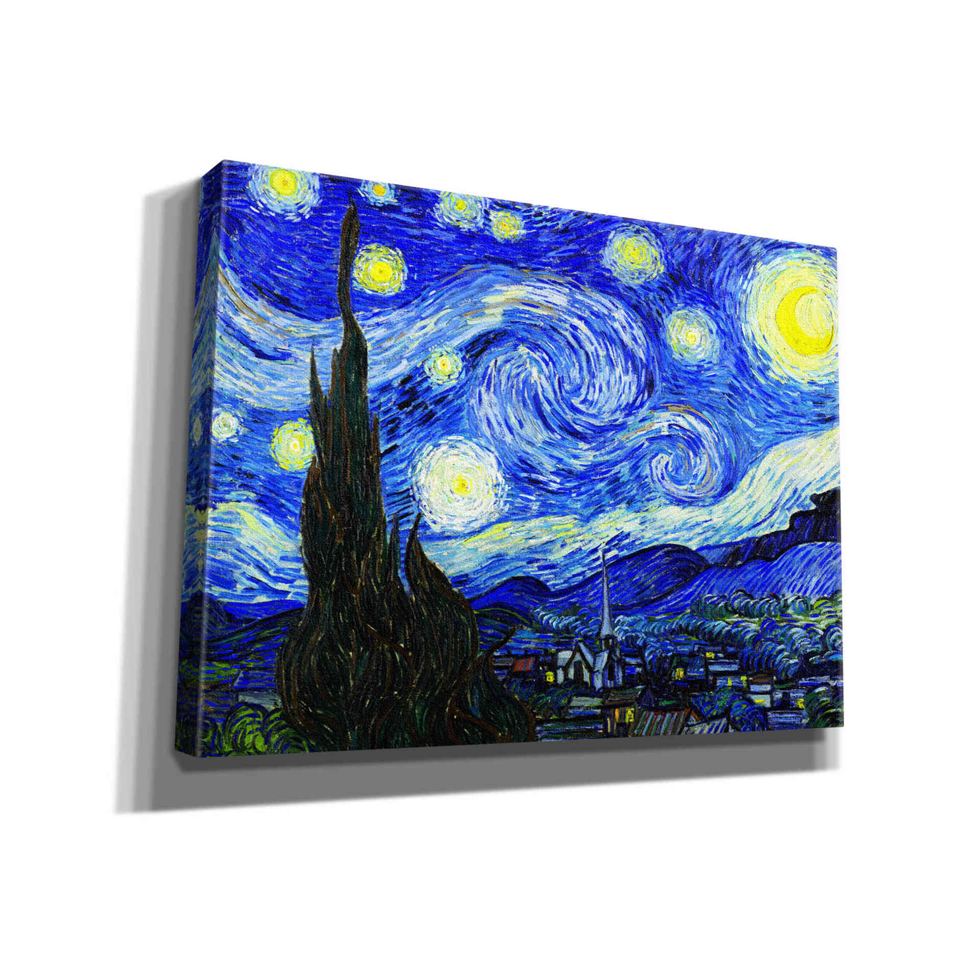 'The Starry Night' by Vincent van Gogh, Canvas Wall Art,16x12x1.1x0,24x20x1.1x0,30x26x1.74x0,54x40x1.74x0