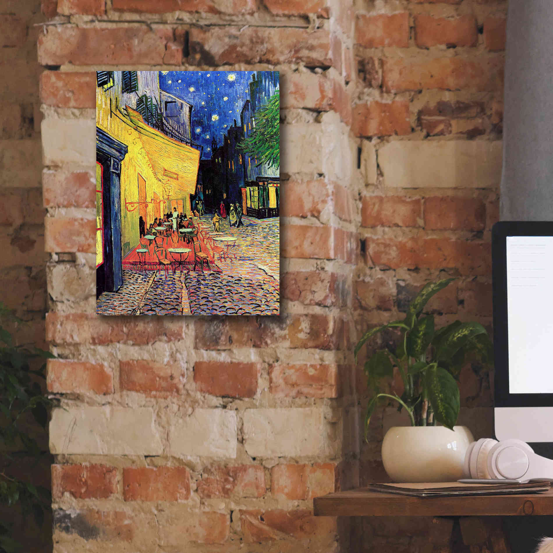 'Cafe Terrace at Night' by Vincent van Gogh, Canvas Wall Art,12 x 16