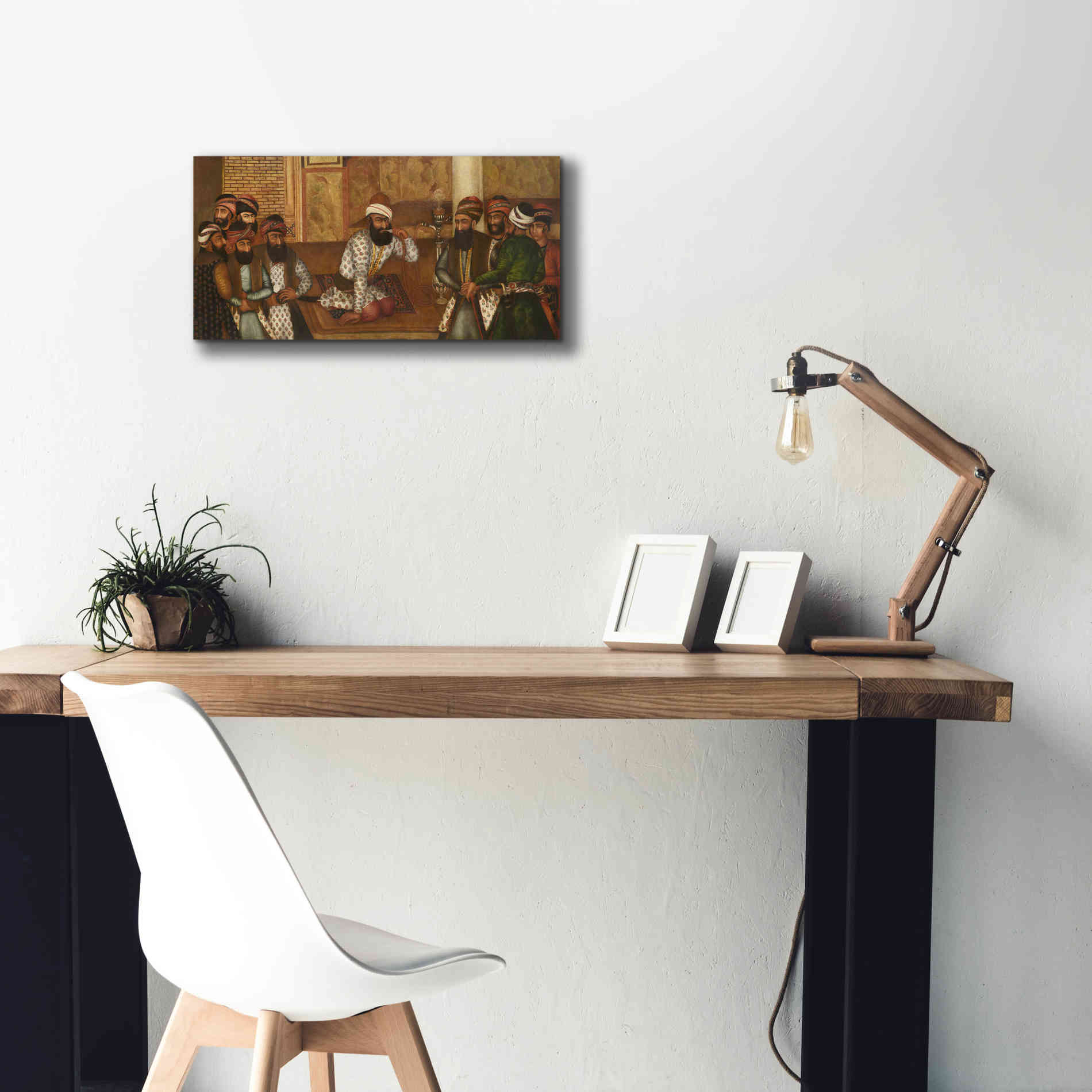 'The Royal Court of Karim Khan' by Mohammad Sadiq, Canvas Wall Art,24x12