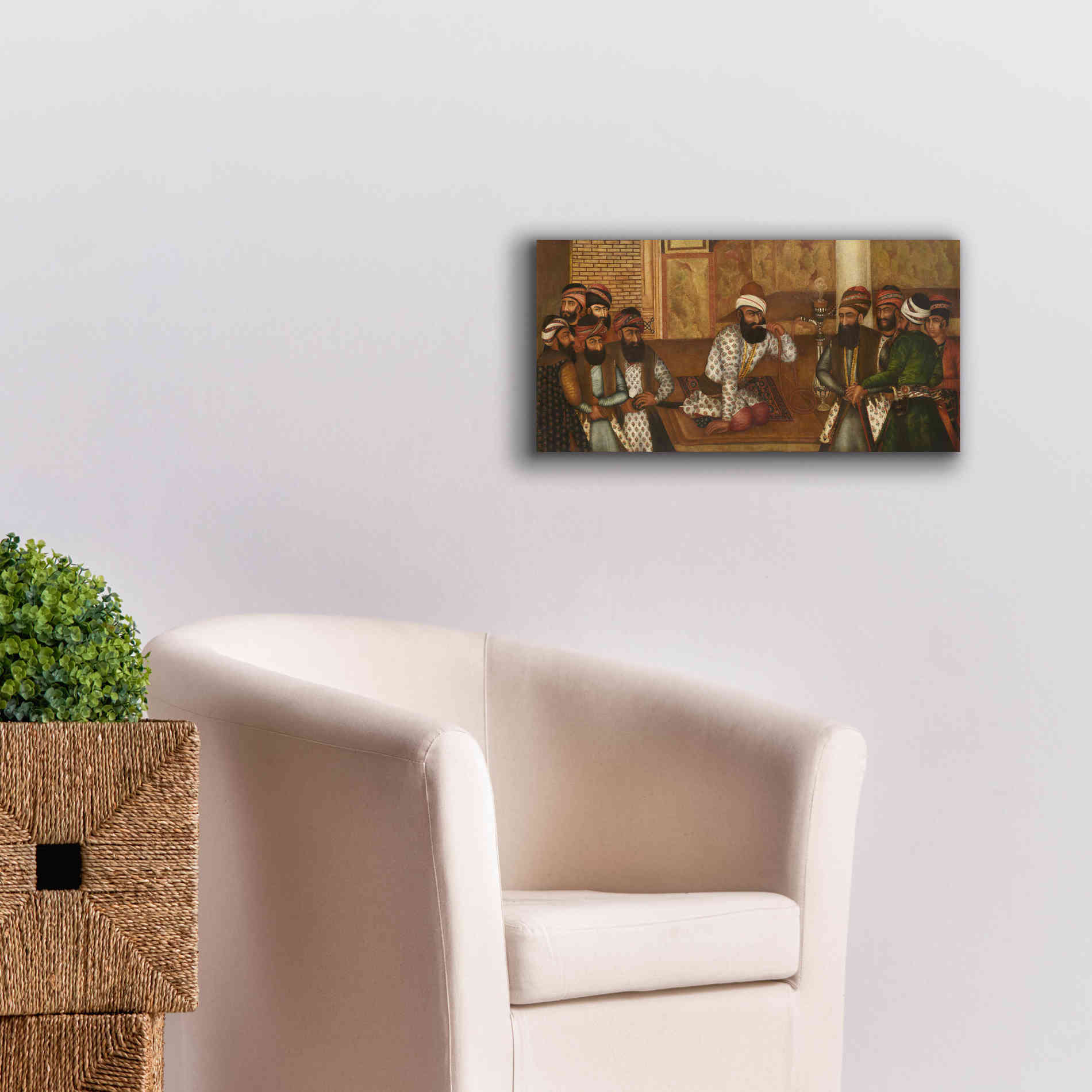 'The Royal Court of Karim Khan' by Mohammad Sadiq, Canvas Wall Art,24x12