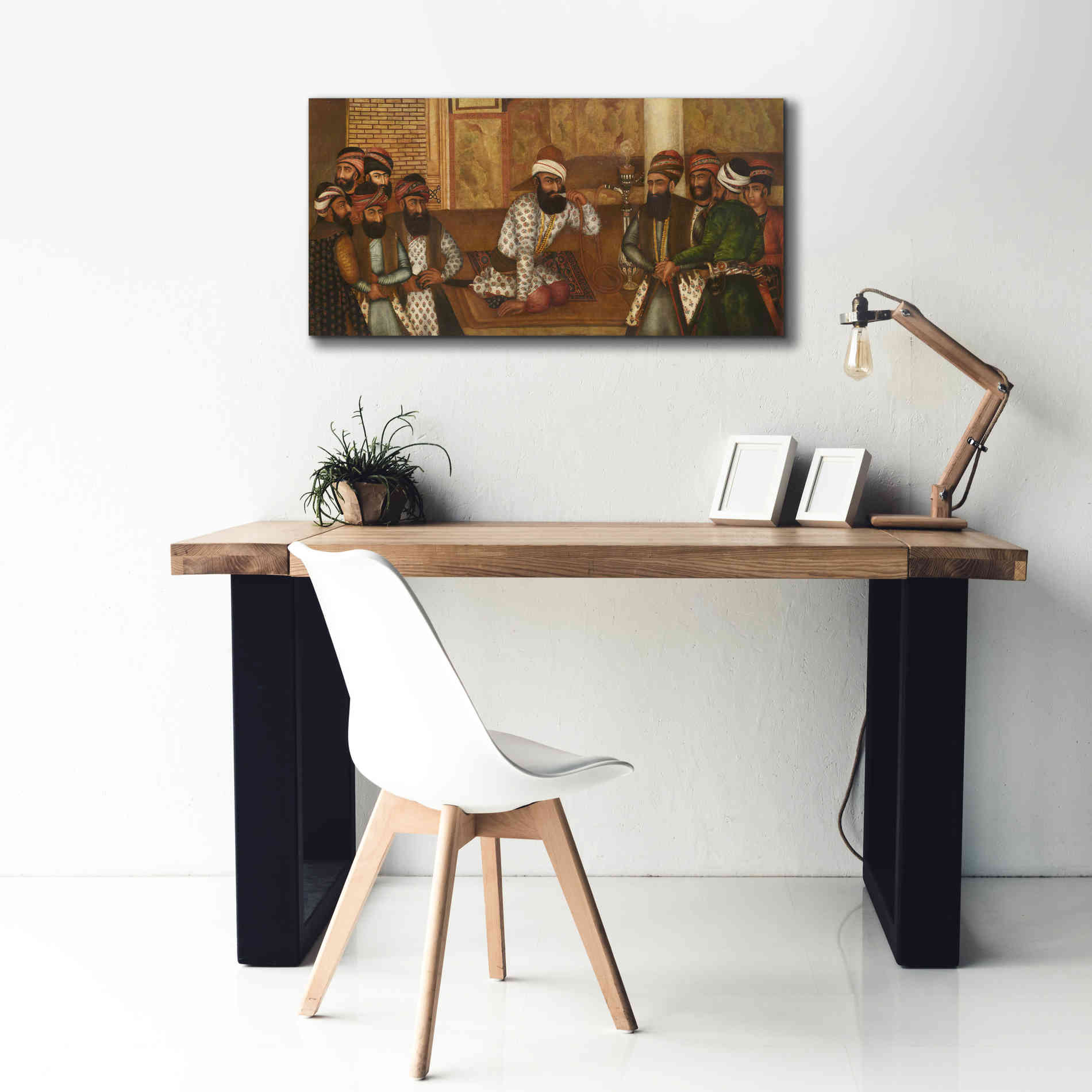 'The Royal Court of Karim Khan' by Mohammad Sadiq, Canvas Wall Art,40x20