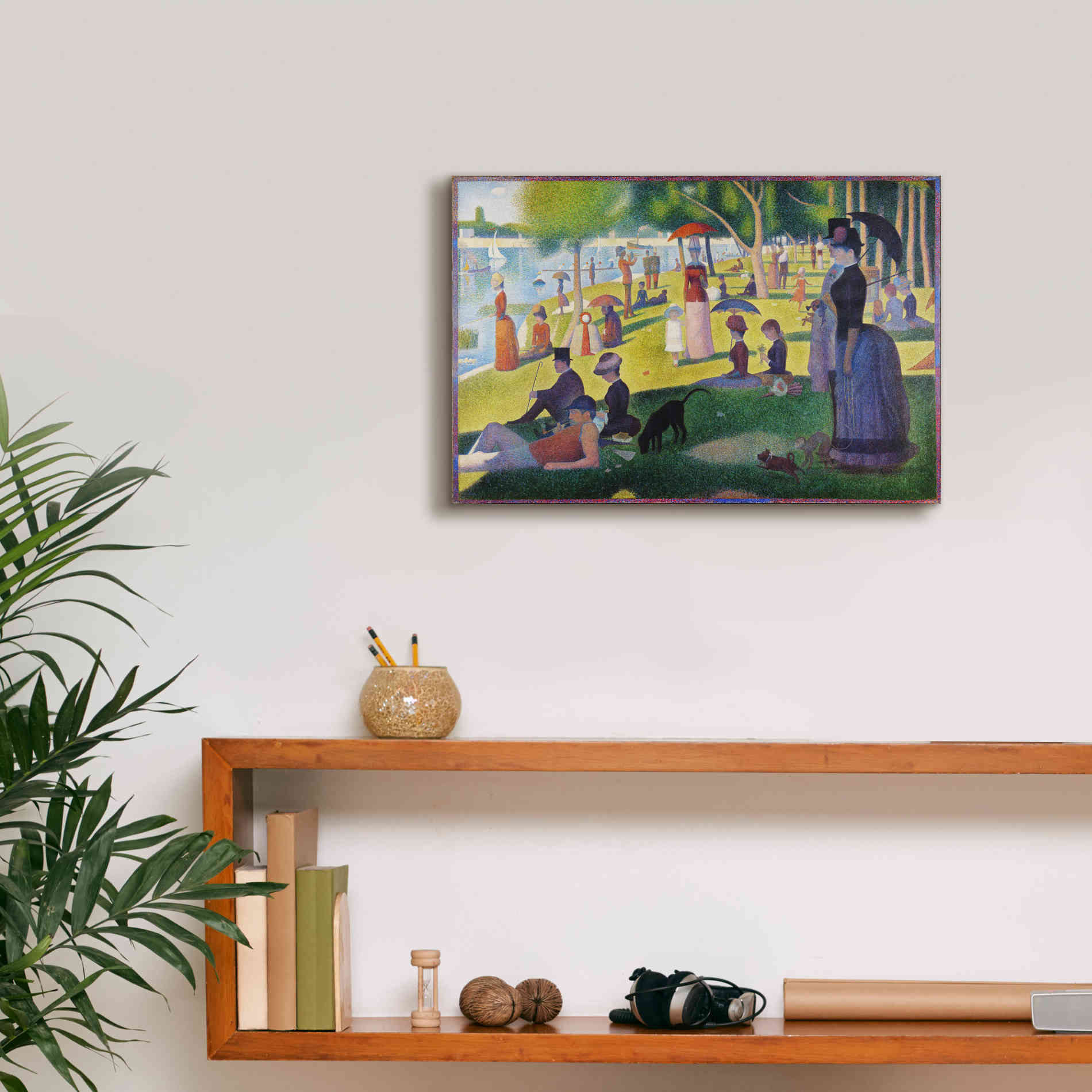 'A Sunday on La Grande Jatte' by Georges Seurat, Canvas Wall Art,18 x 12