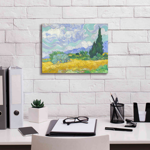 Image of 'Wheat Field with Cypresses' by Vincent van Gogh, Canvas Wall Art,16 x 12