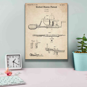 'Apple Parer Blueprint Patent Parchment,' Canvas Wall Art,12 x 16