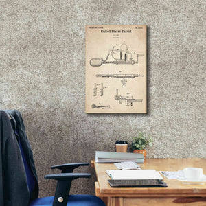 'Apple Parer Blueprint Patent Parchment,' Canvas Wall Art,18 x 26