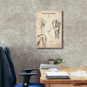 'Bagpipe Blueprint Patent Parchment,' Canvas Wall Art,18 x 26