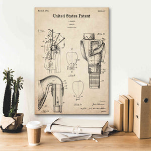 'Bagpipe Blueprint Patent Parchment,' Canvas Wall Art,18 x 26