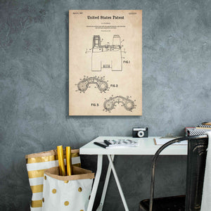 'Binoculars Blueprint Patent Parchment,' Canvas Wall Art,18 x 26