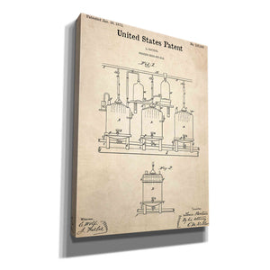 'Brewing Beer and Ale Blueprint Patent Parchment,' Canvas Wall Art,12x16x1.1x0,18x26x1.1x0,26x34x1.74x0,40x54x1.74x0
