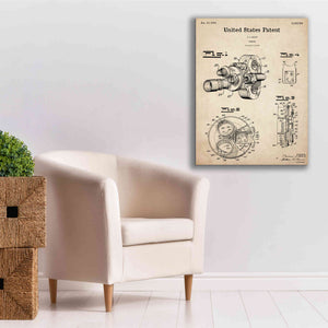 'Film Camera Blueprint Patent Parchment,' Canvas Wall Art,26 x 34