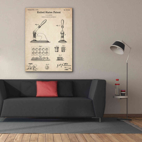 Image of 'Capsuling Medicine Blueprint Patent Parchment,' Canvas Wall Art,40 x 54