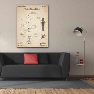 'Croquet Blueprint Patent Parchment,' Canvas Wall Art,40 x 54